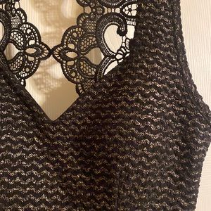 Black and gold mini dress